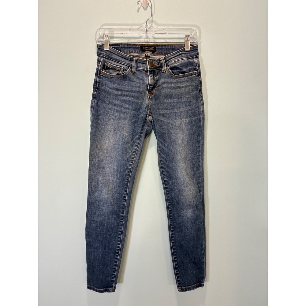 Judy Blue Womens Mid Rise Skinny Jeans Medium Wash Denim Size 5/27